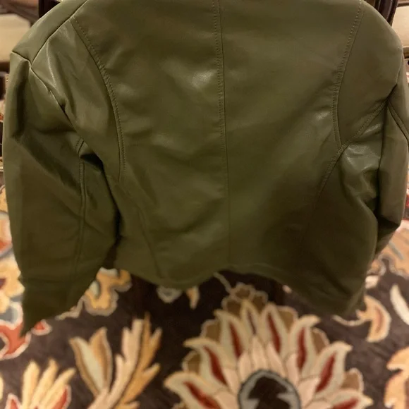 Olive green moto jacket - Picture 3 of 3